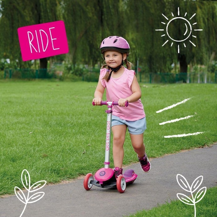 Trunki Skladacia kolobežka ružová veľká pre deti od 3 do 9 rokov